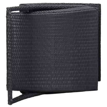 Ligbed Met Kussen Poly Rattan Zwart