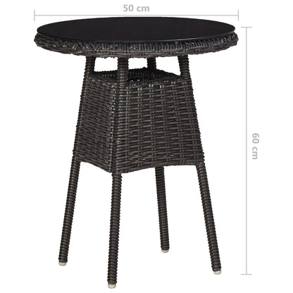 3-Delige Bistroset Met Kussens Poly Rattan Zwart Ja