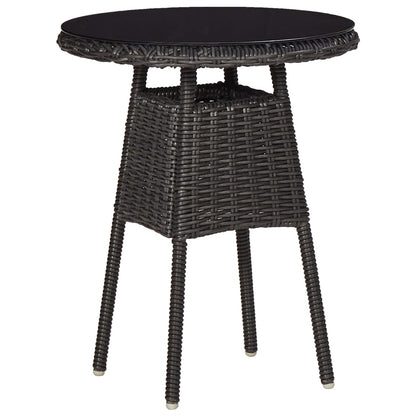 3-Delige Bistroset Met Kussens Poly Rattan Zwart Ja