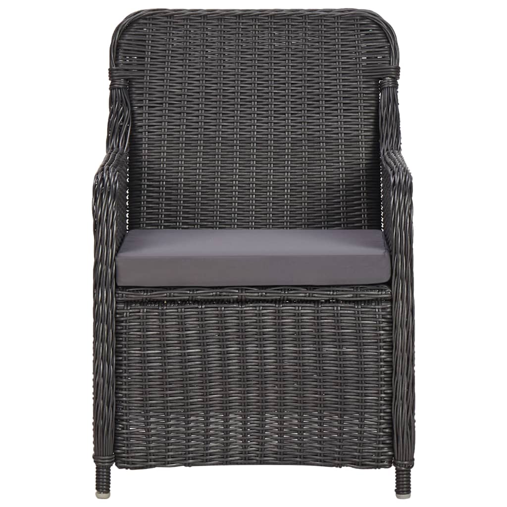 3-Delige Bistroset Met Kussens Poly Rattan Zwart Ja