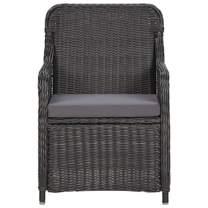 3-Delige Bistroset Met Kussens Poly Rattan Zwart Ja