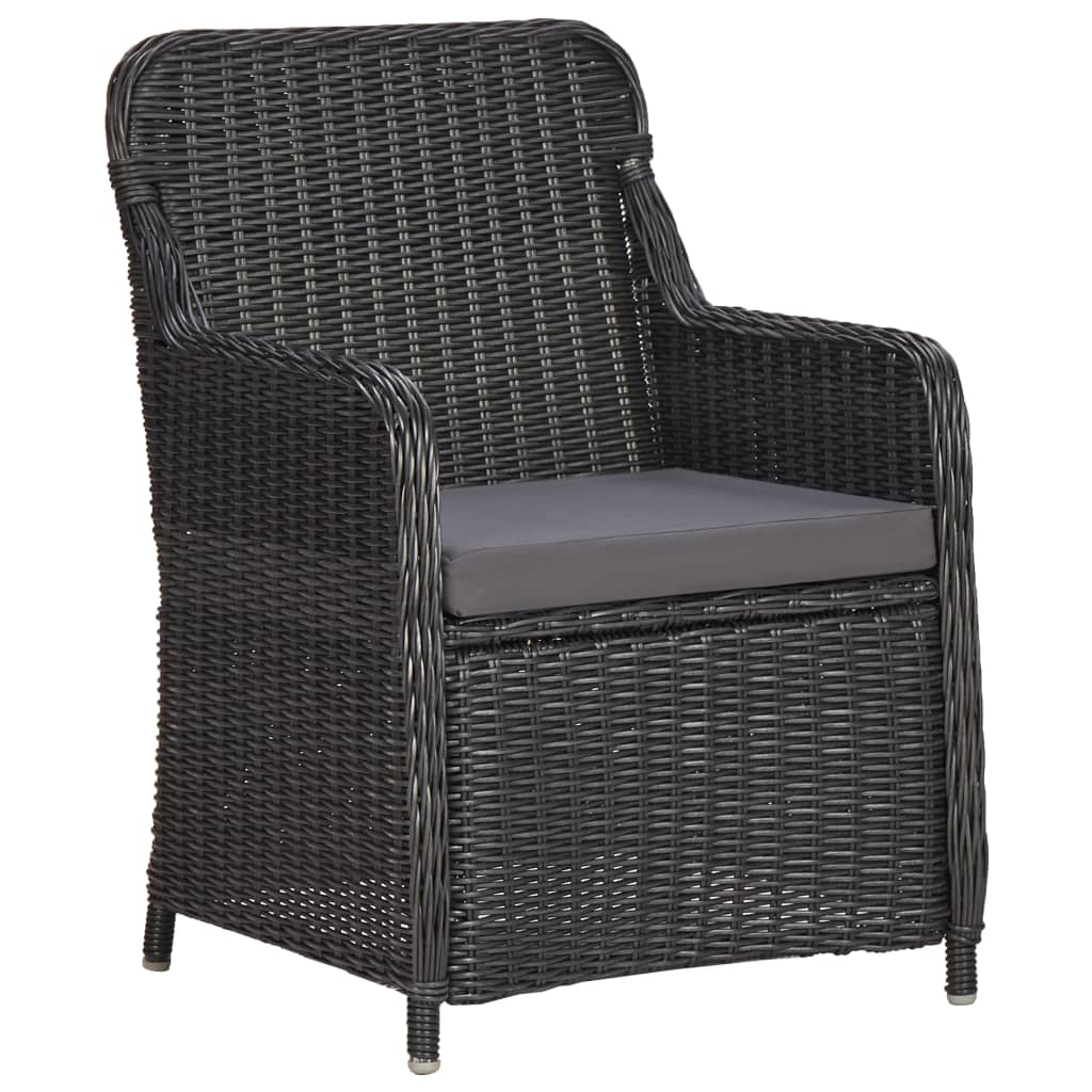 3-Delige Bistroset Met Kussens Poly Rattan Zwart Ja