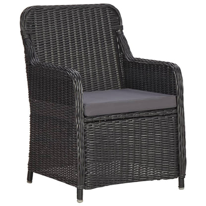 3-Delige Bistroset Met Kussens Poly Rattan Zwart Ja