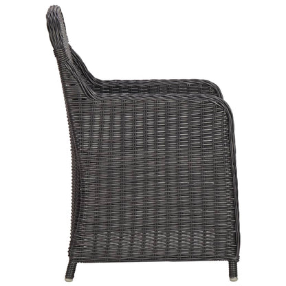 3-Delige Bistroset Met Kussens Poly Rattan Zwart Ja