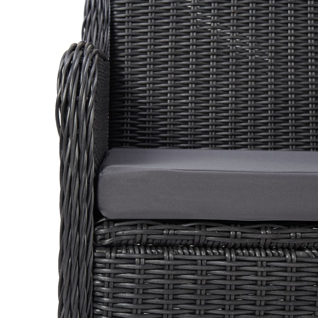 3-Delige Bistroset Met Kussens Poly Rattan Zwart Ja
