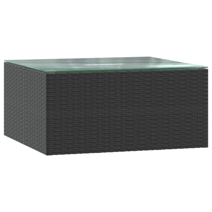 7-Delige Loungeset Met Kussens Poly Rattan Zwart 3x hoek + 2x midden + Fauteuil + Tafel