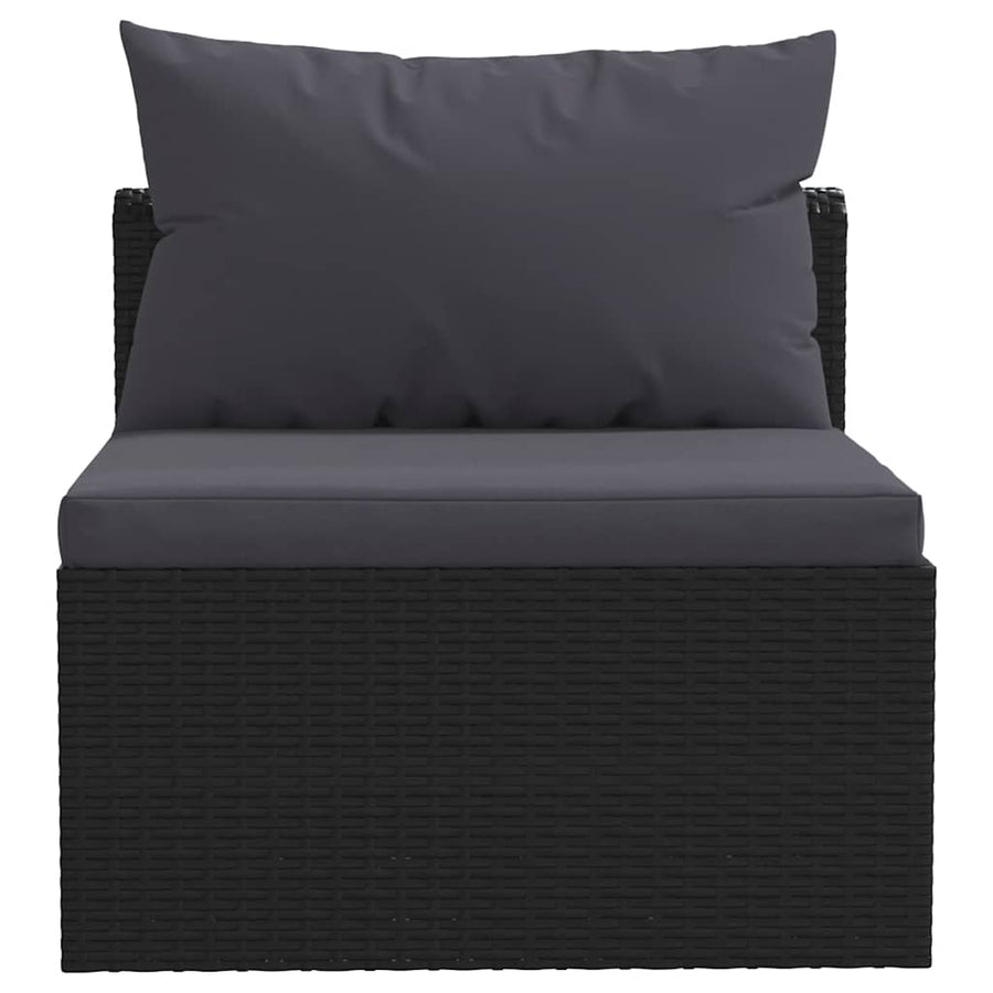 7-Delige Loungeset Met Kussens Poly Rattan Zwart 1