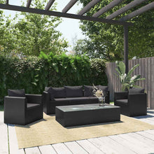 7-Delige Loungeset Met Kussens Poly Rattan Zwart 1