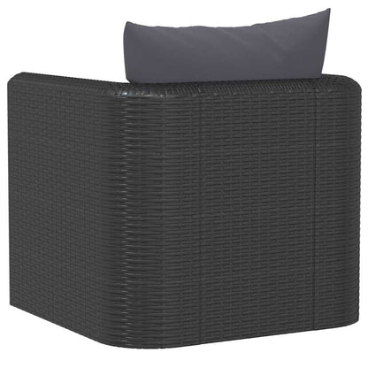 Fauteuil Met Kussens Poly Rattan Zwart 1
