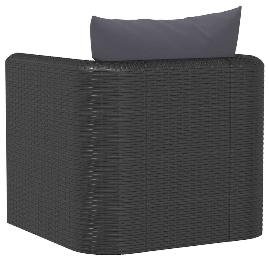 Fauteuil Met Kussens Poly Rattan Zwart 1