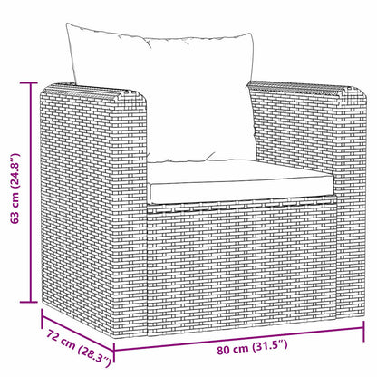 Fauteuil Met Kussens Poly Rattan Zwart 1
