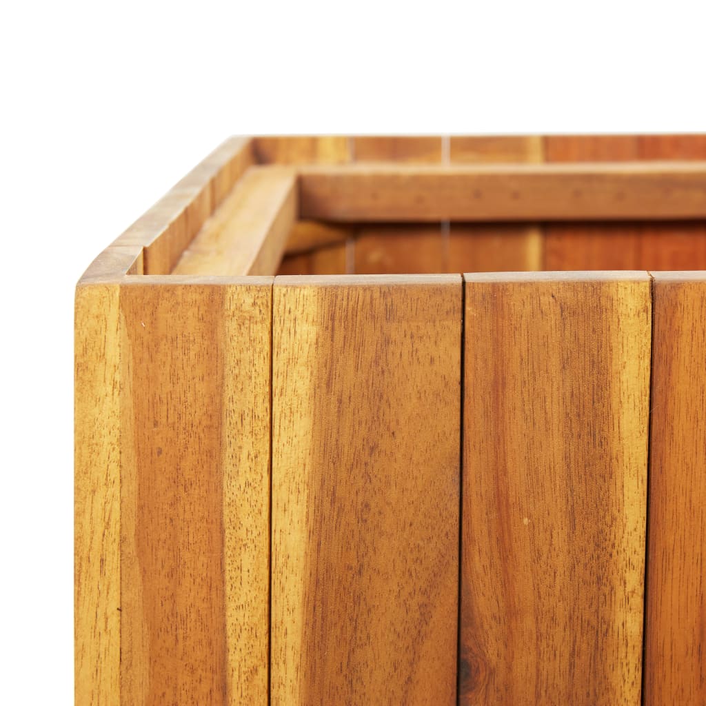 Plantenbak Verhoogd Met 3 Potten Massief Acaciahout 66.5 x 25 x 35 cm