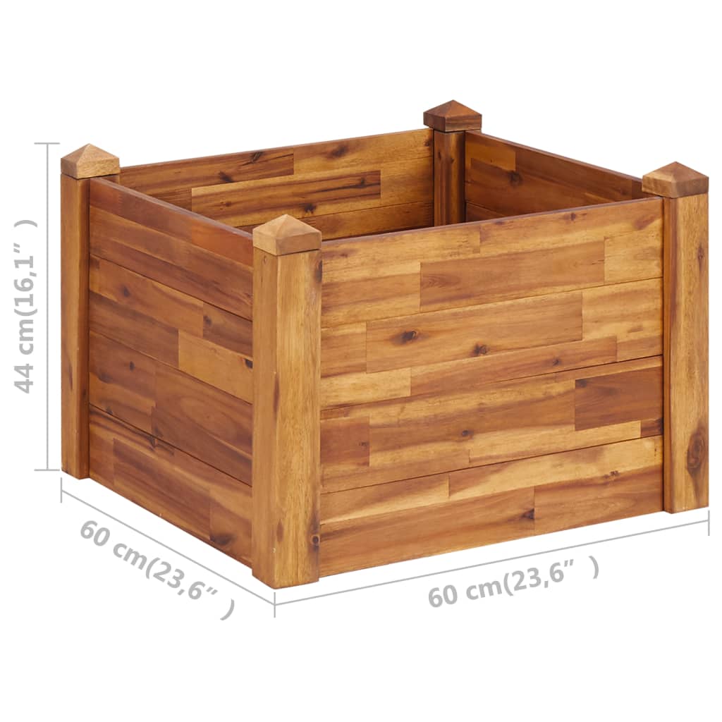 Plantenbak verhoogd 60x60x44 cm massief acaciahout