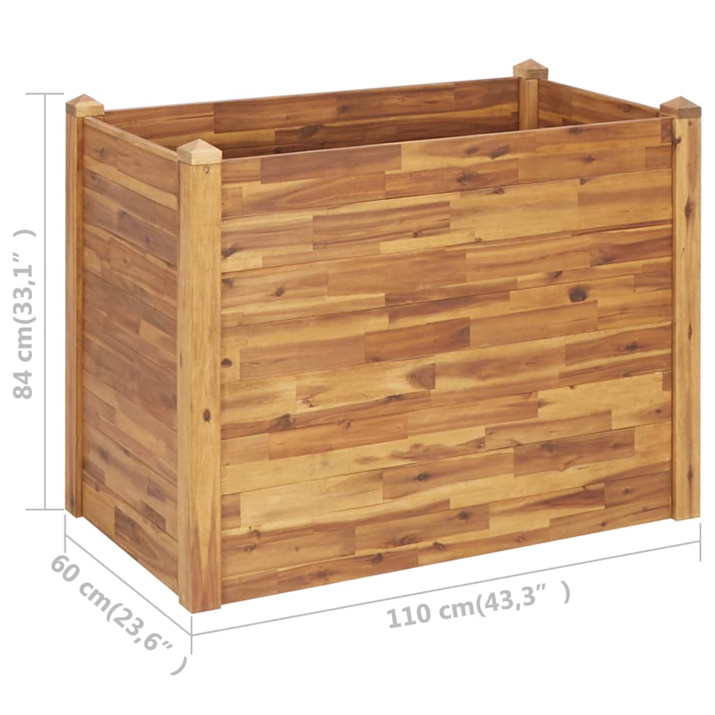 Plantenbak Verhoogd Massief Acaciahout 110 x 60 x 84 cm