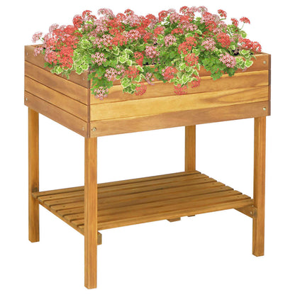 Plantenbak Verhoogd 78,5X58,5X78,5 Cm Massief Acaciahout 78.5 x 58.5 x 78.5 cm