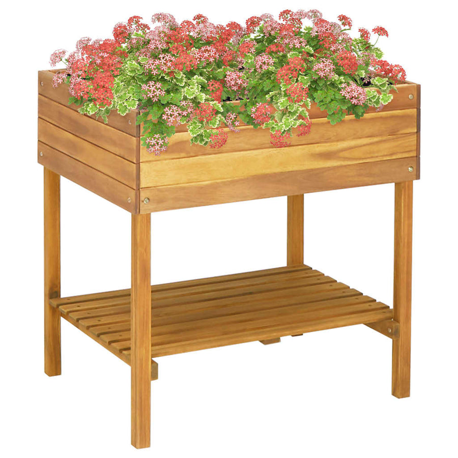 Plantenbak Verhoogd 78,5X58,5X78,5 Cm Massief Acaciahout 78.5 x 58.5 x 78.5 cm