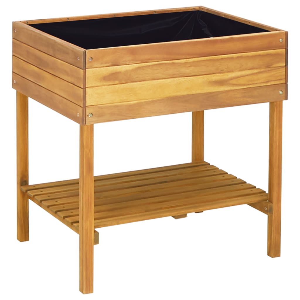 Plantenbak Verhoogd 78,5X58,5X78,5 Cm Massief Acaciahout 78.5 x 58.5 x 78.5 cm