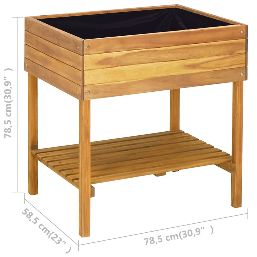 Plantenbak Verhoogd 78,5X58,5X78,5 Cm Massief Acaciahout 78.5 x 58.5 x 78.5 cm