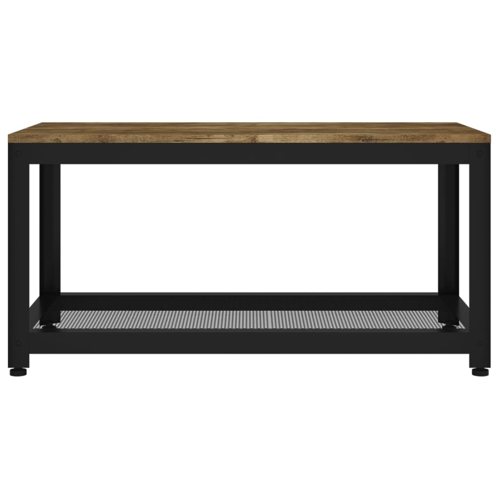 Salontafel 90X45X45 Cm Mdf En Ijzer Donkerbruin En Zwart