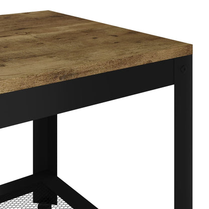 Salontafel 90X45X45 Cm Mdf En Ijzer Donkerbruin En Zwart
