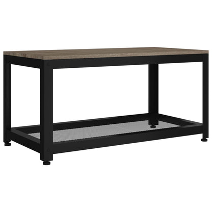 Salontafel 90X45X45 Cm Mdf En Ijzer En Zwart Grijs