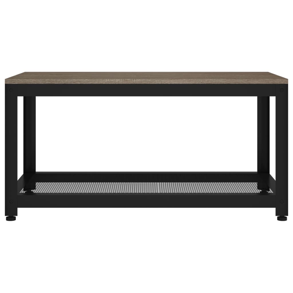 Salontafel 90X45X45 Cm Mdf En Ijzer En Zwart Grijs