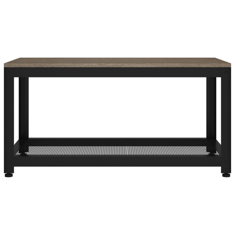 Salontafel 90X45X45 Cm Mdf En Ijzer En Zwart Grijs