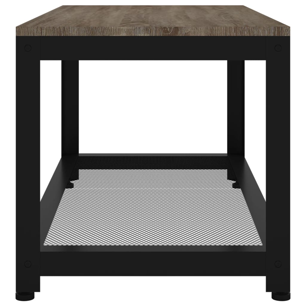 Salontafel 90X45X45 Cm Mdf En Ijzer En Zwart Grijs