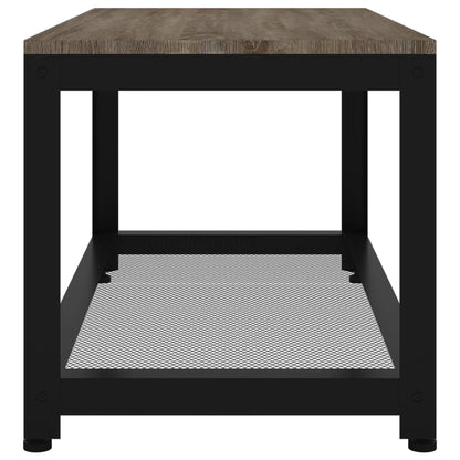Salontafel 90X45X45 Cm Mdf En Ijzer En Zwart Grijs