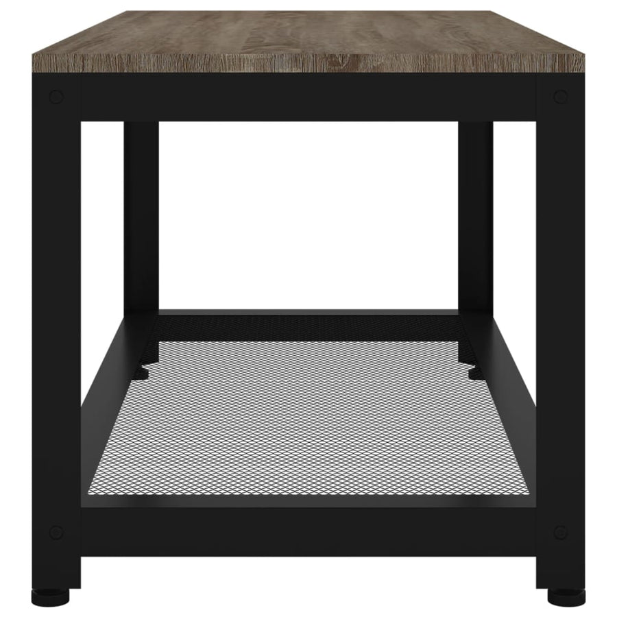 Salontafel 90X45X45 Cm Mdf En Ijzer En Zwart Grijs