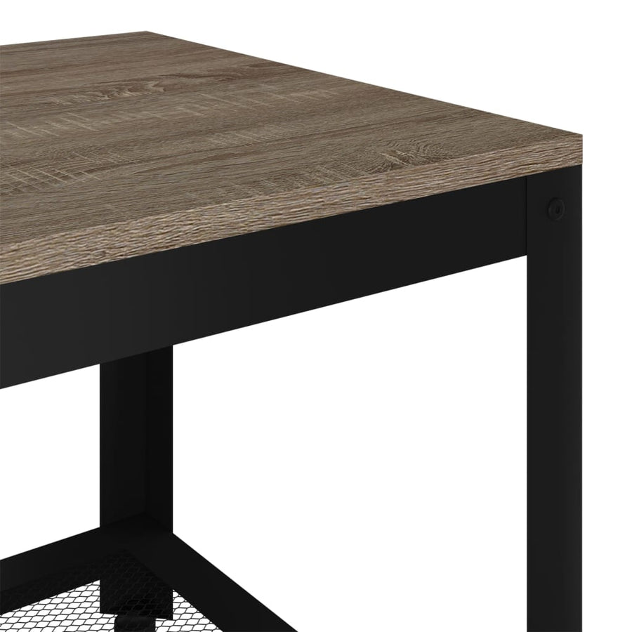 Salontafel 90X45X45 Cm Mdf En Ijzer En Zwart Grijs