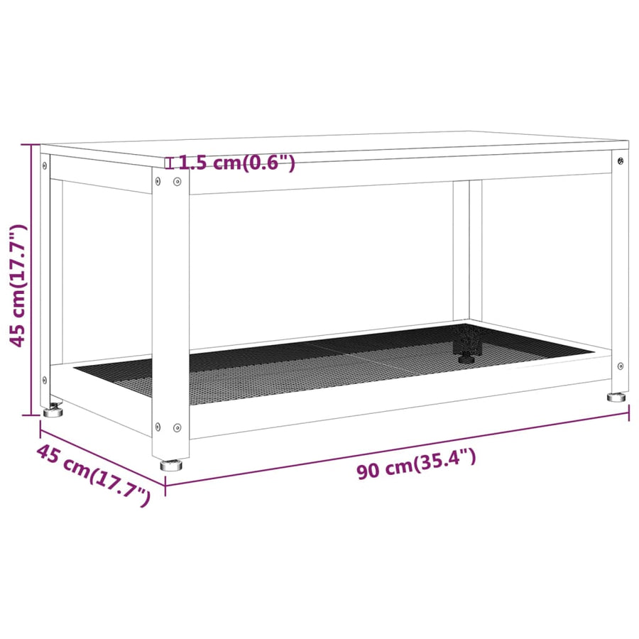 Salontafel 90X45X45 Cm Mdf En Ijzer En Zwart Grijs