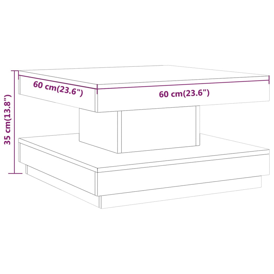 Salontafel 60X60X35 Cm Mdf Lichtbruin