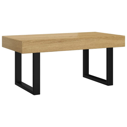 Salontafel 90X45X40 Cm Mdf En Ijzer Lichtbruin En Zwart