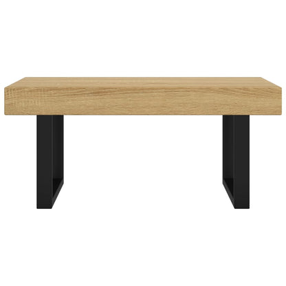 Salontafel 90X45X40 Cm Mdf En Ijzer Lichtbruin En Zwart