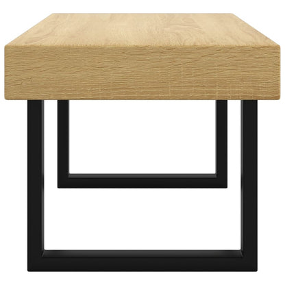 Salontafel 90X45X40 Cm Mdf En Ijzer Lichtbruin En Zwart