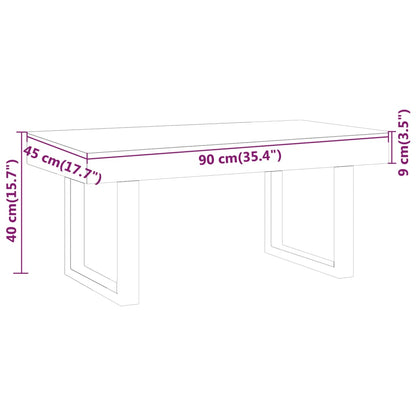 Salontafel 90X45X40 Cm Mdf En Ijzer Lichtbruin En Zwart