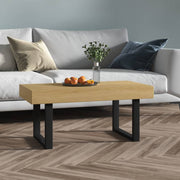 Salontafel 90x45x40 cm MDF ijzer lichtbruin zwart