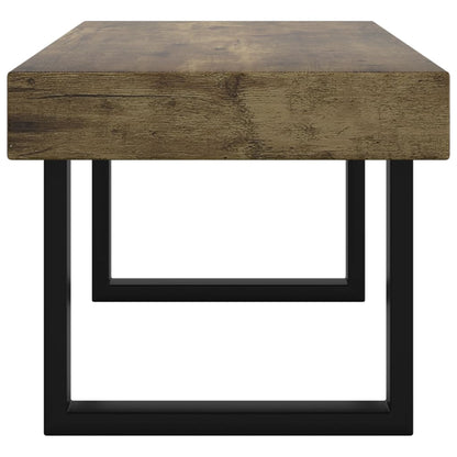 Salontafel 90X45X40 Cm Mdf En Ijzer Donkerbruin En Zwart