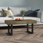 Salontafel 90x45x40 cm MDF ijzer donkerbruin zwart