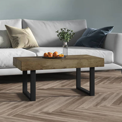 Salontafel 90X45X40 Cm Mdf En Ijzer Donkerbruin En Zwart
