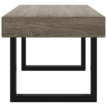 Salontafel 90X45X40 Cm Mdf En Ijzer Grijs En Zwart