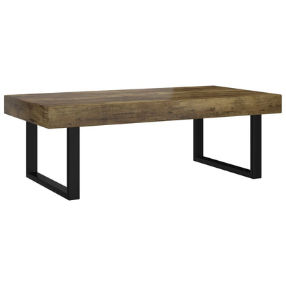 Salontafel 20X60X40 Cm Mdf En Ijzer En Zwart Donkerbruin