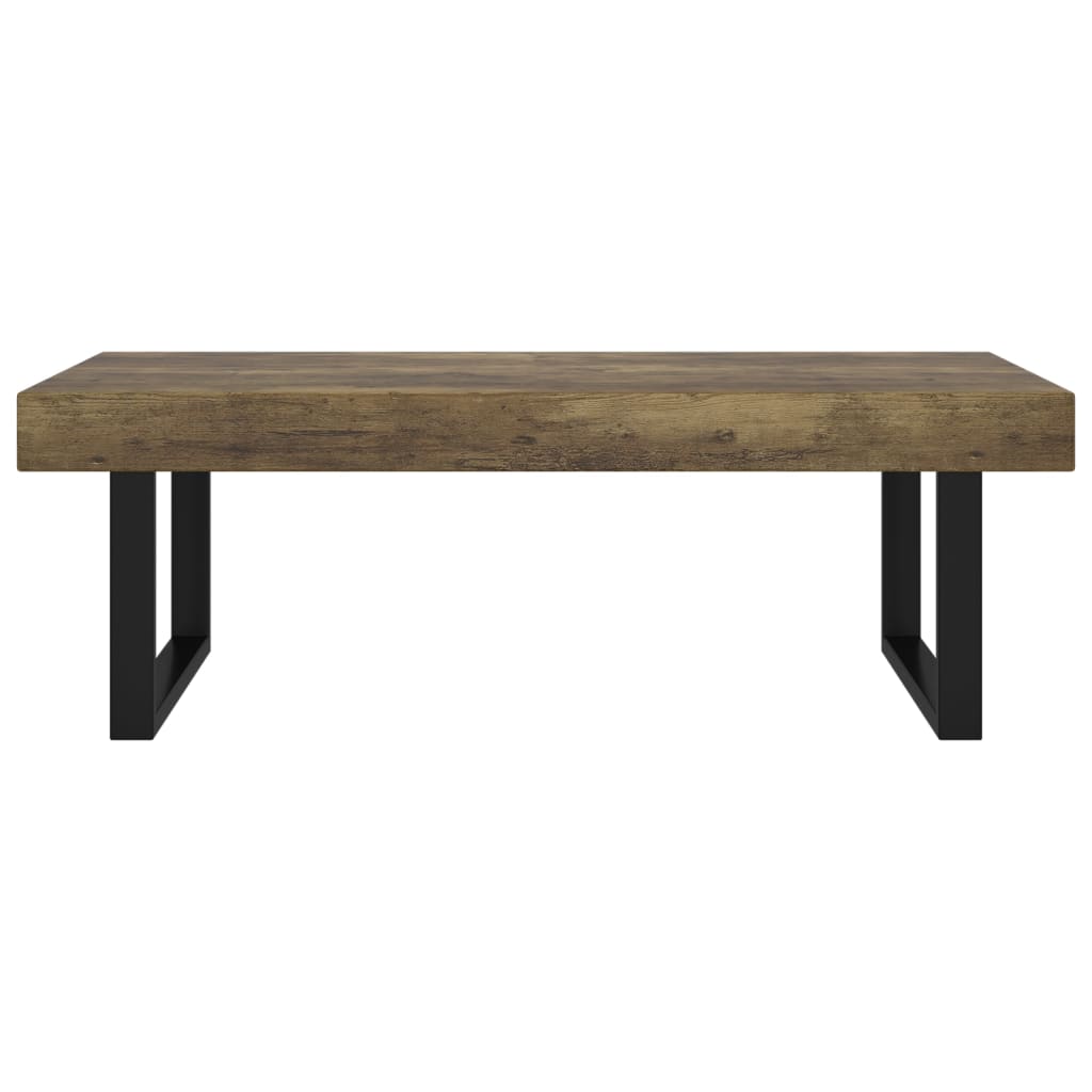 Salontafel 20X60X40 Cm Mdf En Ijzer En Zwart Donkerbruin