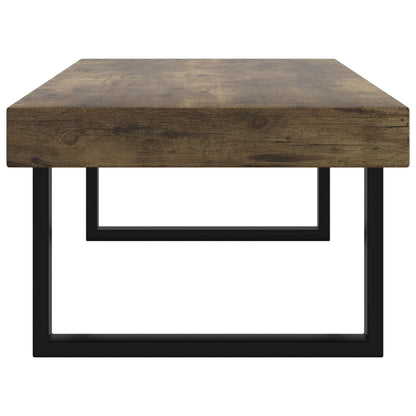 Salontafel 20X60X40 Cm Mdf En Ijzer En Zwart Donkerbruin