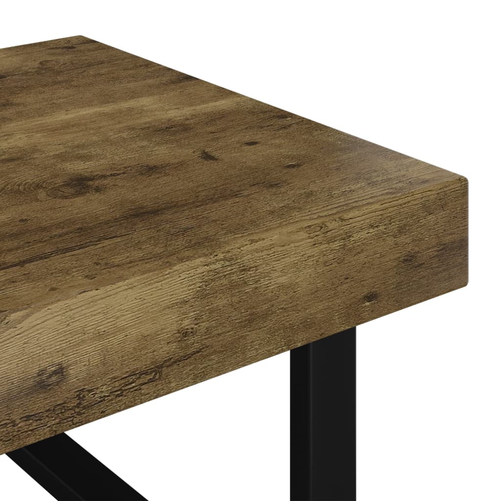 Salontafel 20X60X40 Cm Mdf En Ijzer En Zwart Donkerbruin