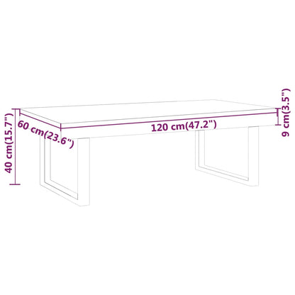 Salontafel 20X60X40 Cm Mdf En Ijzer En Zwart Donkerbruin