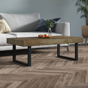 Salontafel 120x60x40 cm MDF ijzer donkerbruin zwart