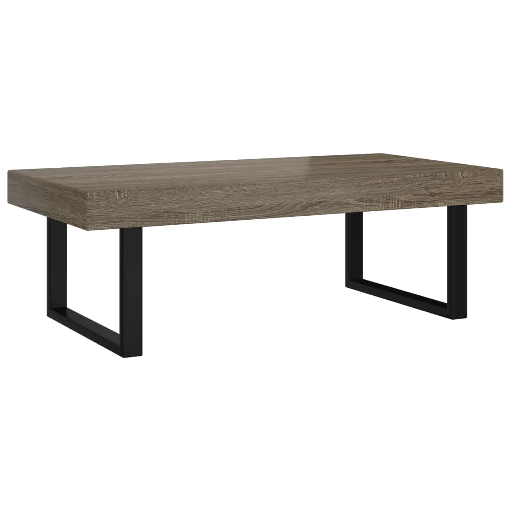 Salontafel 120X60X40 Cm Mdf En Ijzer Grijs En Zwart