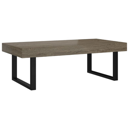 Salontafel 120X60X40 Cm Mdf En Ijzer Grijs En Zwart